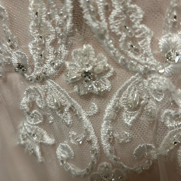 Elegant White Lace Wedding Dress - Picture 4 of 14